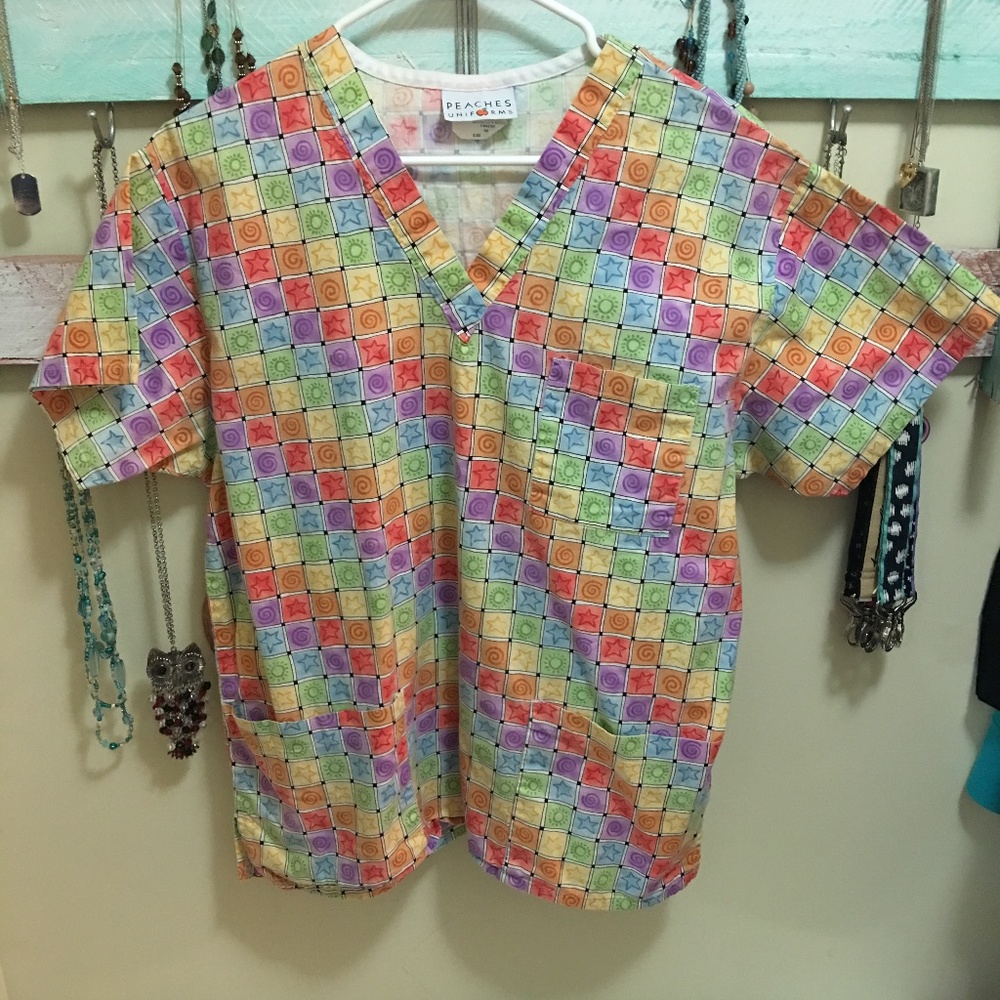 Colorful Scrub Top